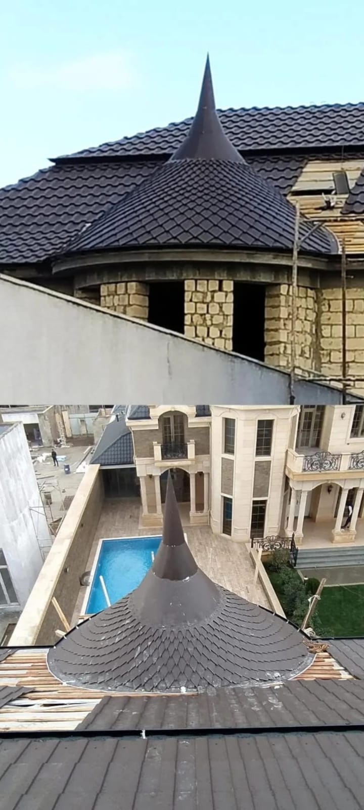 Mürəkkəb Formalı Dam Örtüyünün Peşəkar Montajı